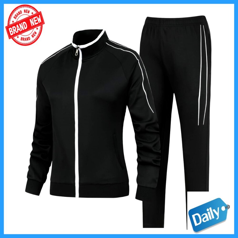 Large Polyester Tracksuit Full Zip Jacket Jogger … - image 1